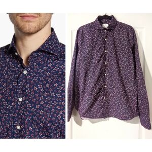 Emanuel Berg | Harvard Modern Fit Shirt In Navy Star Print